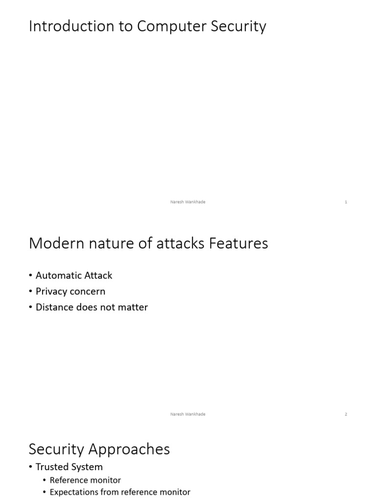 Computer Security Fundamentals Guide | PDF | Transmission Control ...