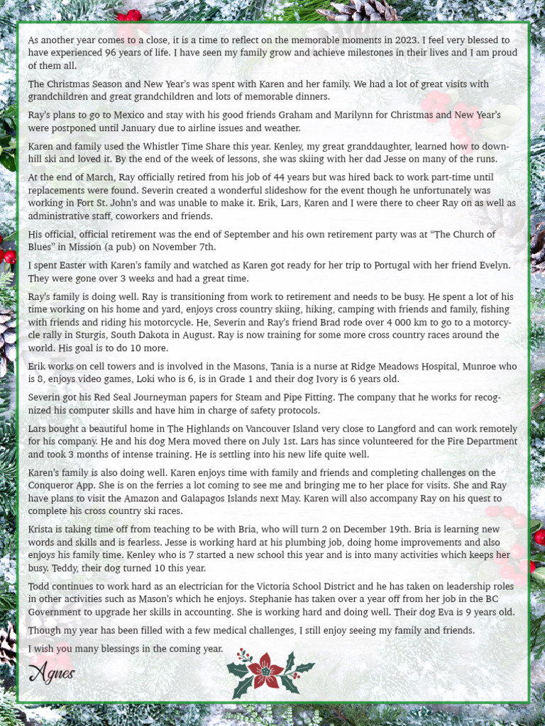 Agnes's Christmas Letter | PDF