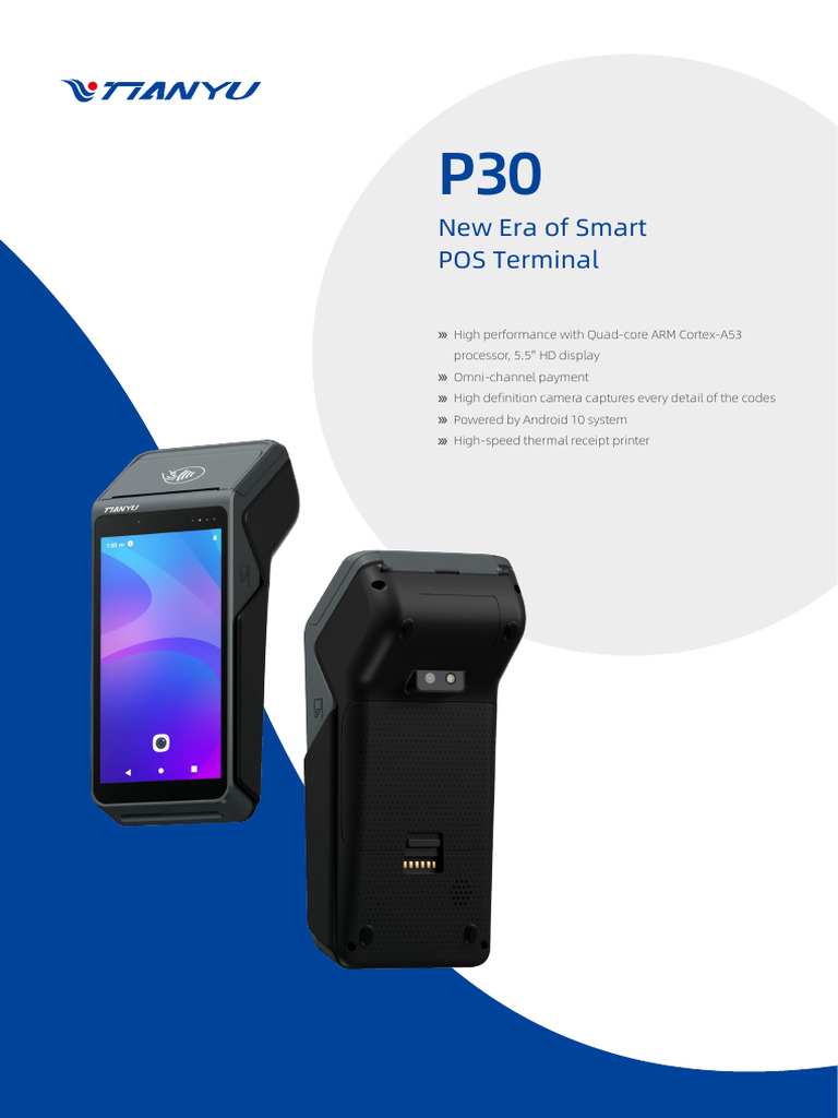 P30 Smart POS Terminal Overview | PDF | Emv | Smart Card