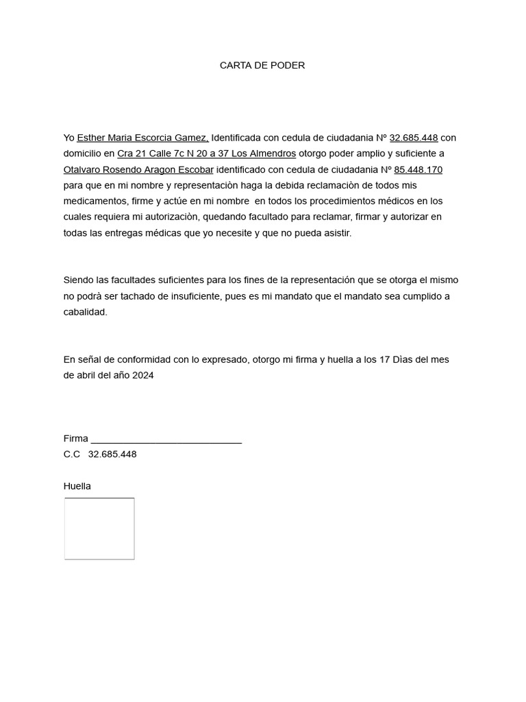 Carta de Poder | PDF