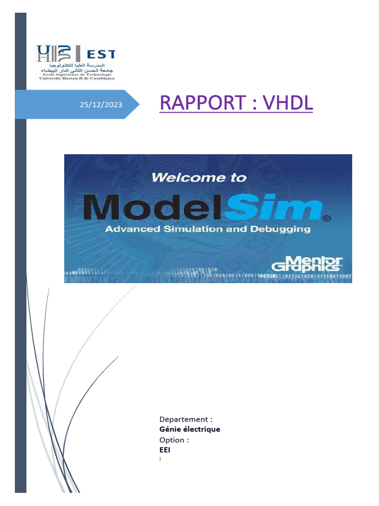 Rapport sur Model Sim en VHDL | PDF | VHDL | Programme informatique