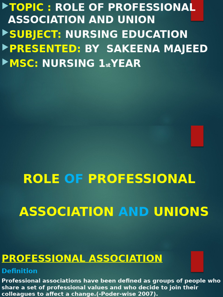 Role of Nursing Professional Associations | PDF | International ...