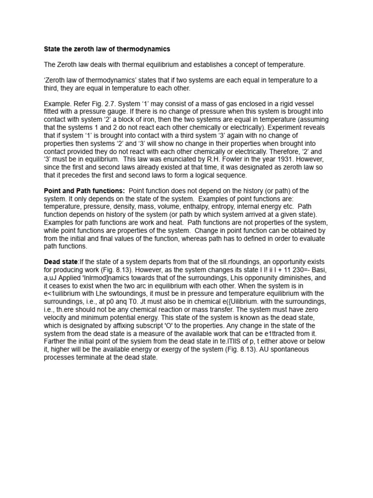 Understanding the Zeroth Law of Thermodynamics | PDF | Heat | Second ...