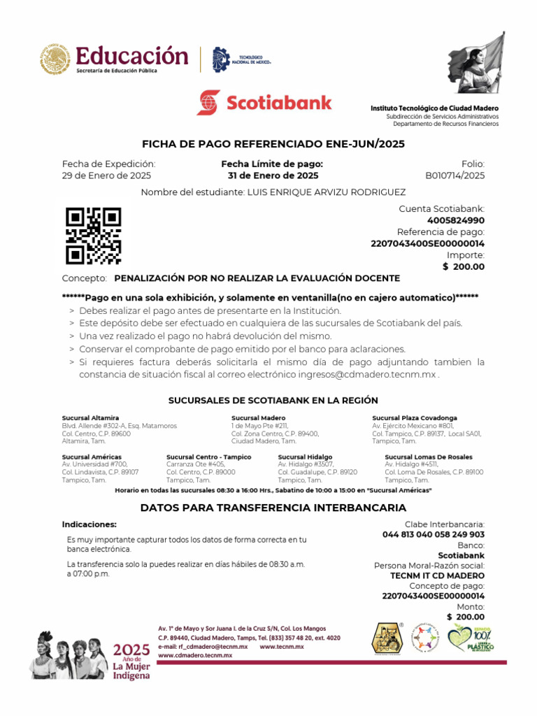 Ficha de Pago 2207043400SE00000014 | PDF | Bancario | Bancos