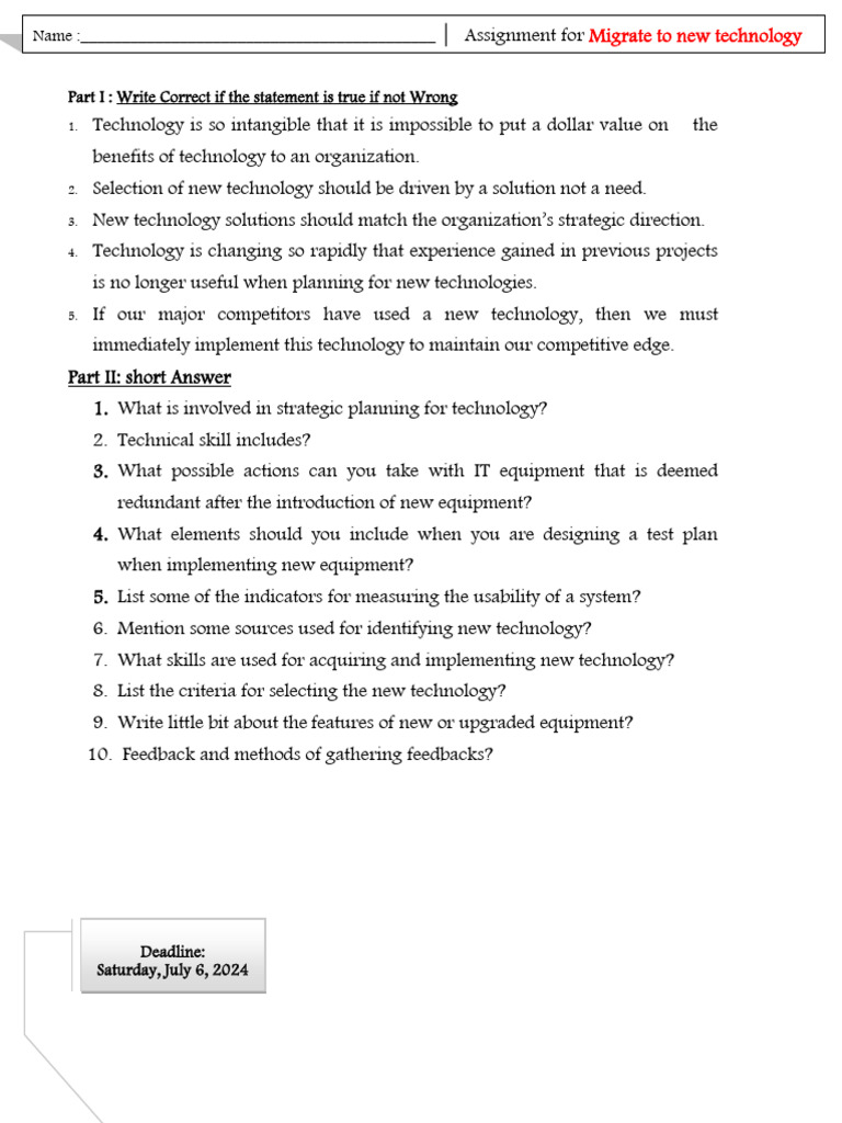 Technology Assessment and Planning Guide | PDF