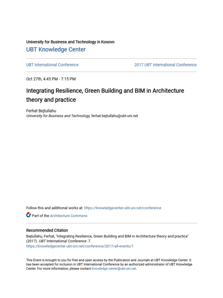 Integrating BIM and Green Building in Kosovo | PDF | Green Building ...
