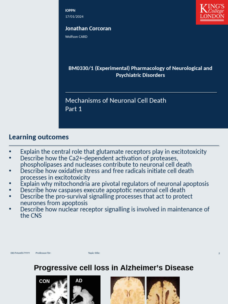 Neuronal Cell Death Mechanisms Explained | PDF | Apoptosis | Reactive ...