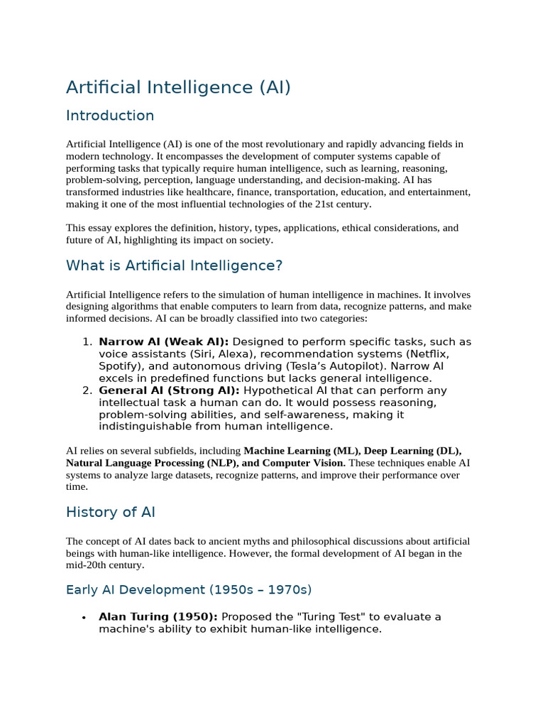 Understanding Artificial Intelligence Today | PDF | Artificial ...