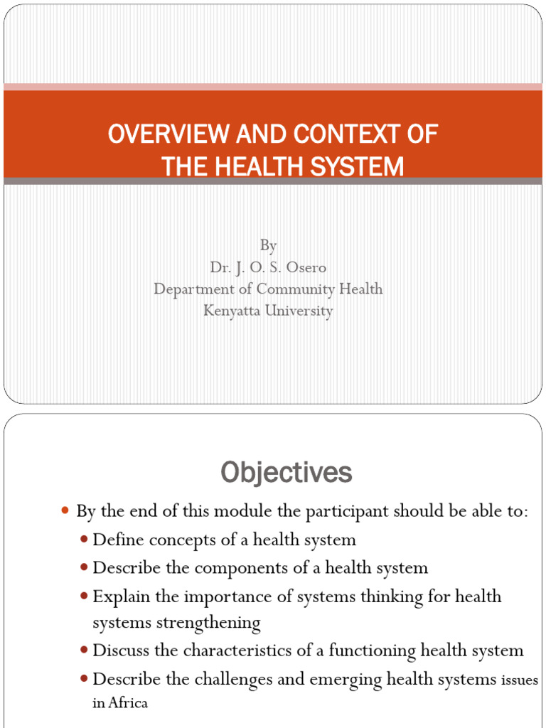 Health Systems Overview in Africa | PDF | System | Systems Theory