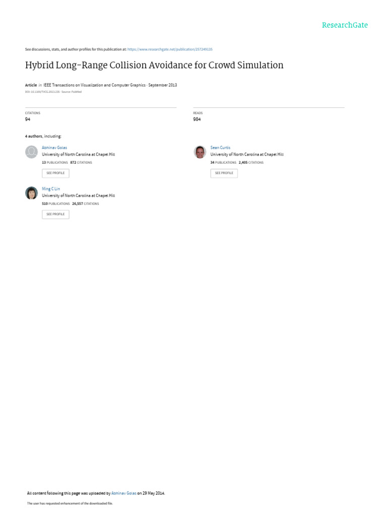 RVO Algorithm for Crowd Simulation | PDF | Mathematical Optimization ...