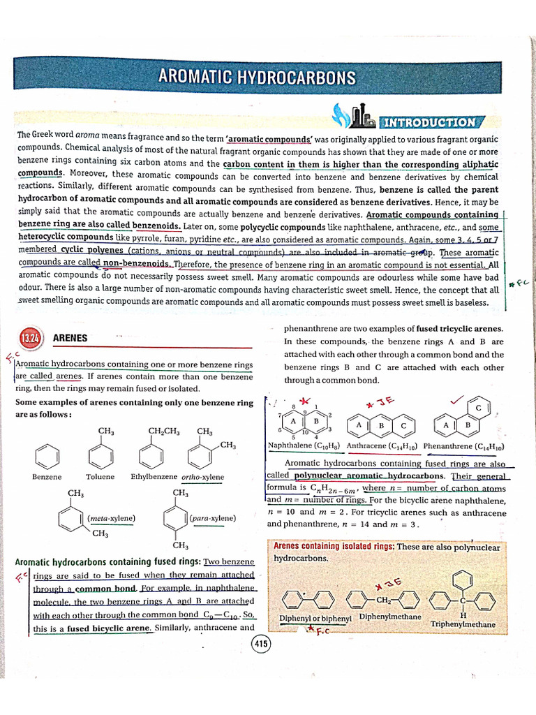 Aromatic Hydrocarbon (Class-XI) - 1 | PDF