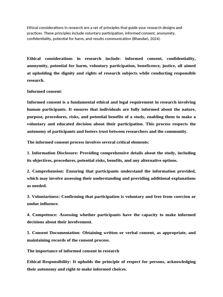 Ethical Principles in Research Practices | PDF | Informed Consent ...