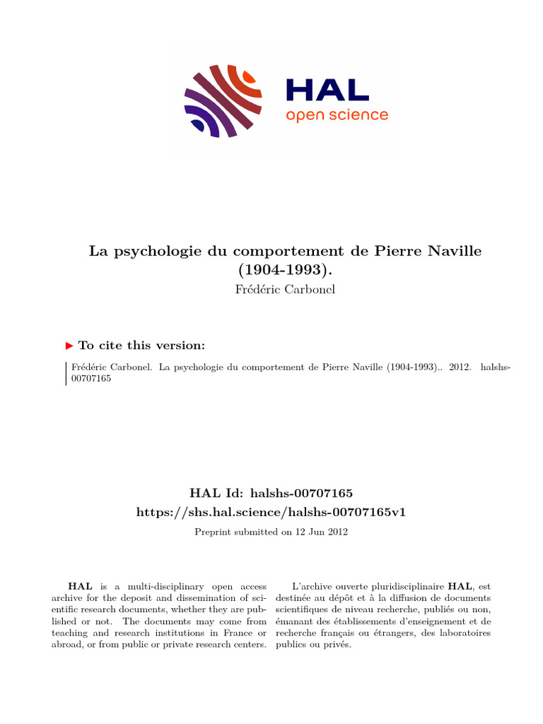 Psychologie du comportement de Naville | PDF | Psychologie | Behaviorisme
