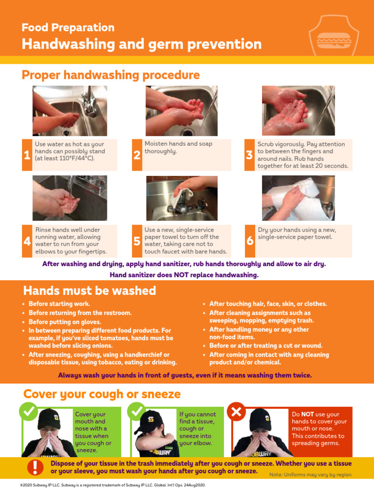 Handwashing Guidelines for Food Safety | PDF | Hand Washing | Hygiene