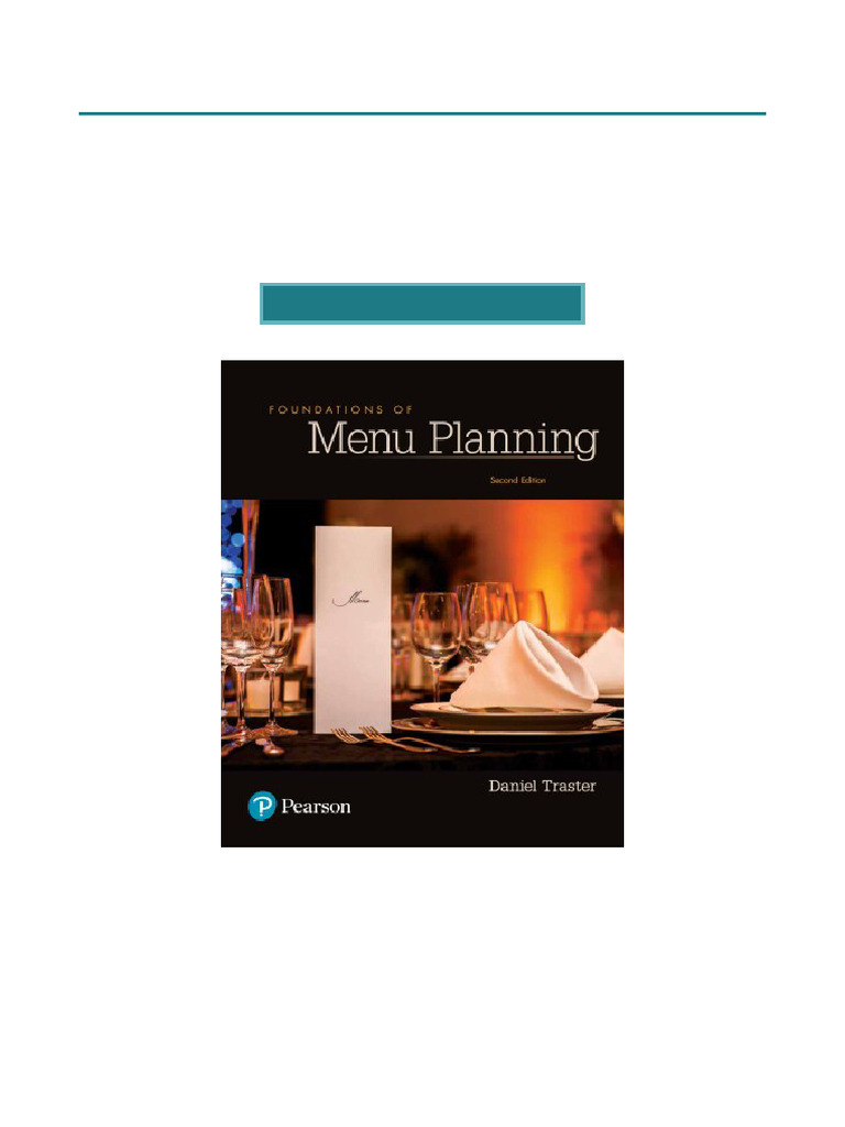 Try Foundations of Menu Planning 2nd Edition PDF Ebook With Full ...