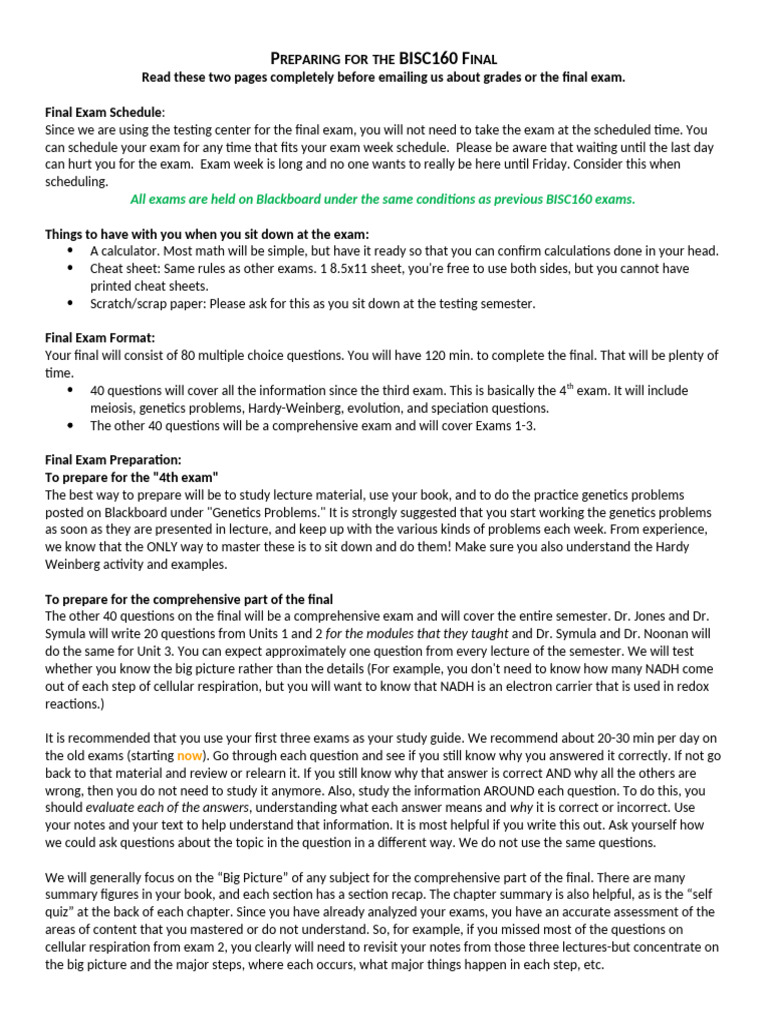 Final Exam Preparation 2024 | PDF