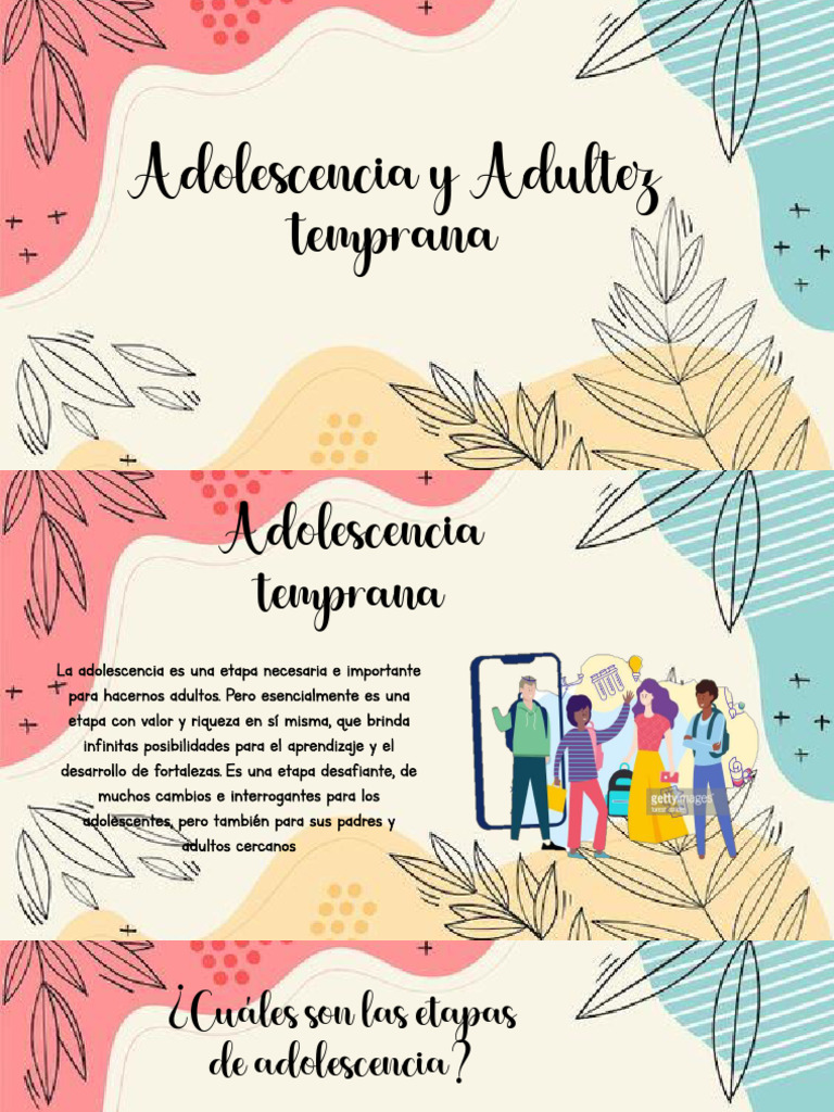 Adolescencia y Adultez Temprana | PDF | Adultos | Adolescencia