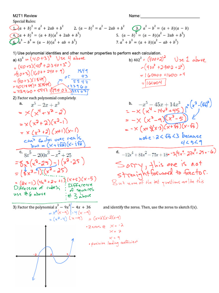 M2T1 Post-Test Review | PDF