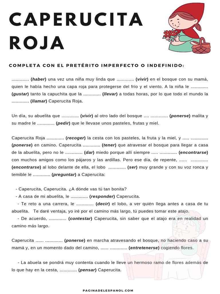 El Cuento de Caperucita Roja | PDF | Caperucita Roja