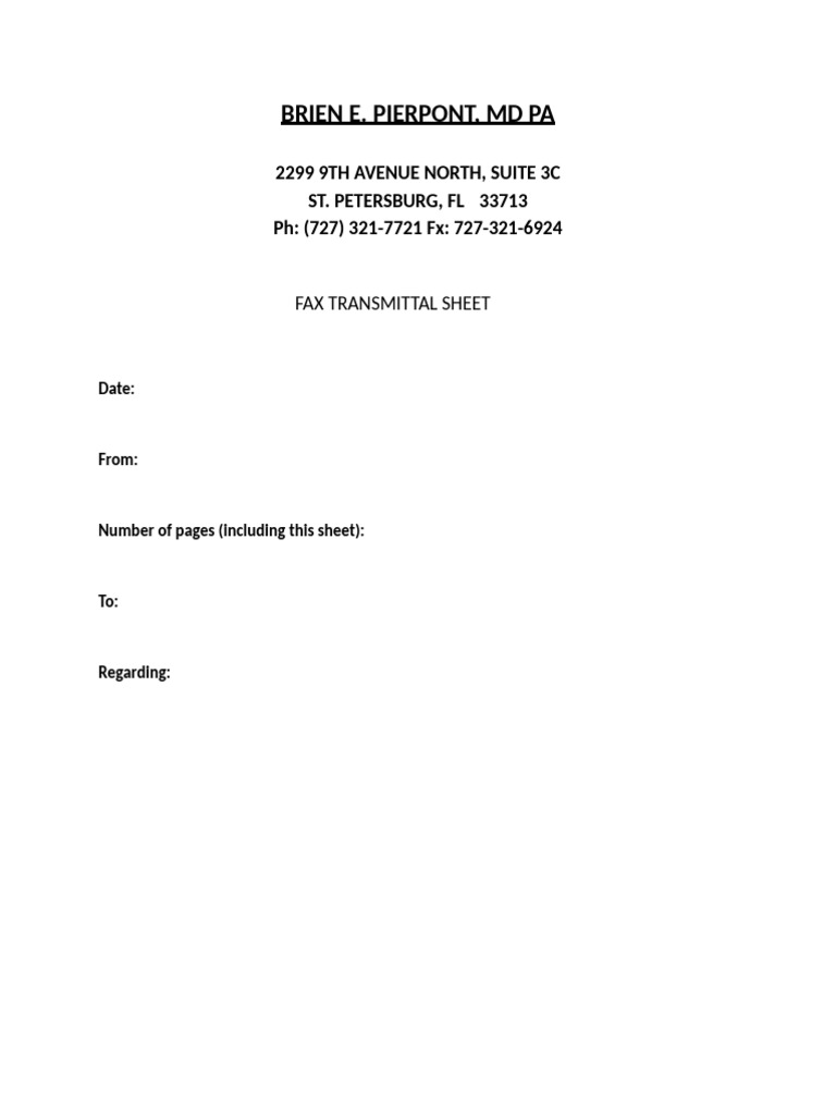 Fax Transmittal Sheet | PDF