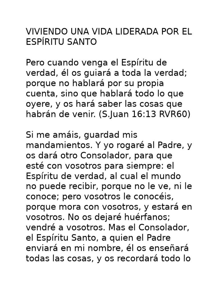 Vida Transformada por el Espíritu Santo | PDF | Verdad | espíritu Santo