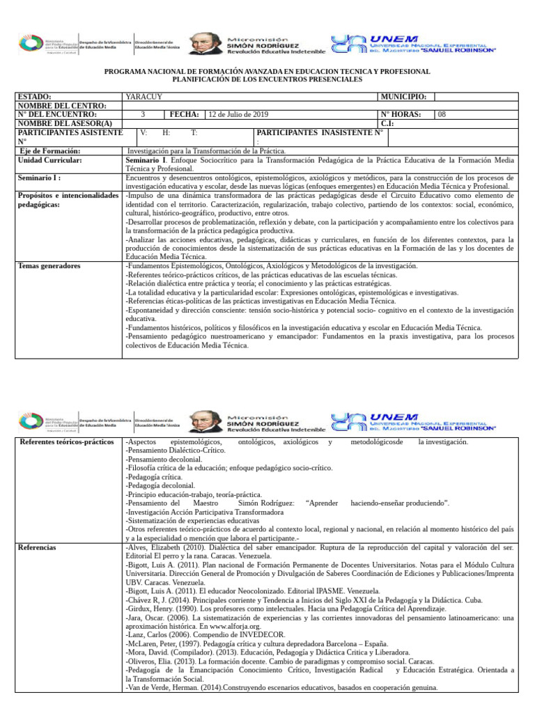 3.-Planificacion Del Pnfa - Educacion Tecnica y Profesional - Seminario ...