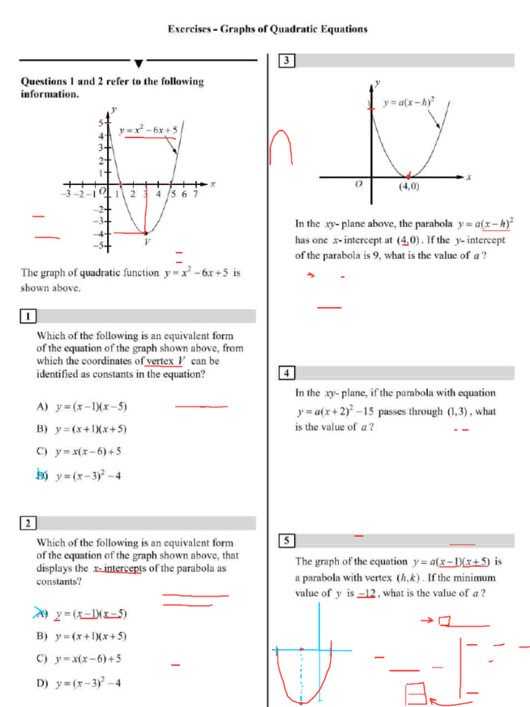Vertex Formula and Intercepts Explained | PDF | Mathematics