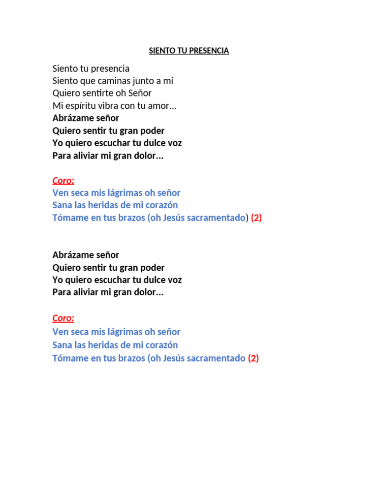 Siento Tu Presencia | PDF