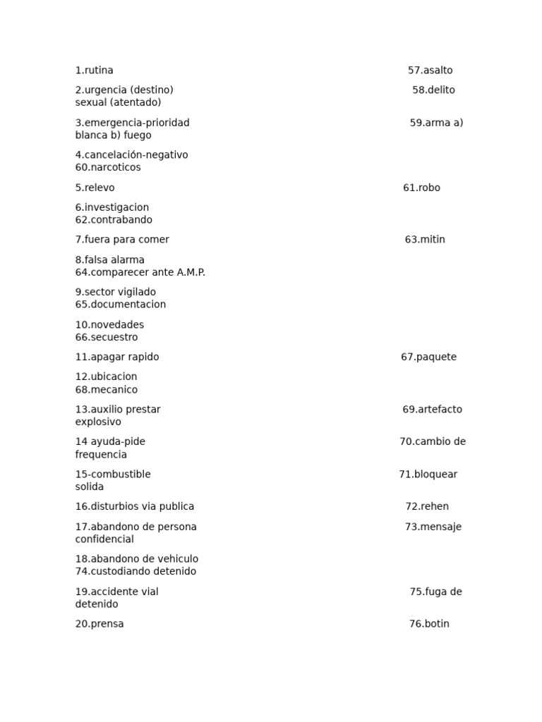 Código de Incidentes Policiales | PDF