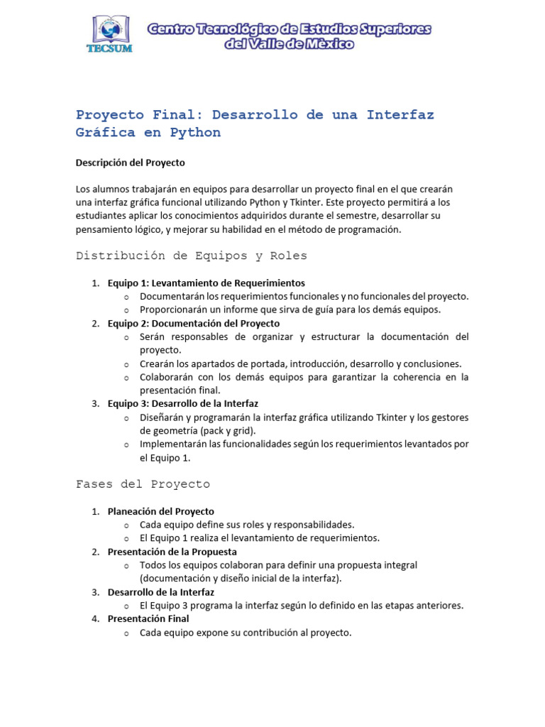 Interfaz Gráfica en Python: Proyecto Final | PDF | Interfaces gráficas ...