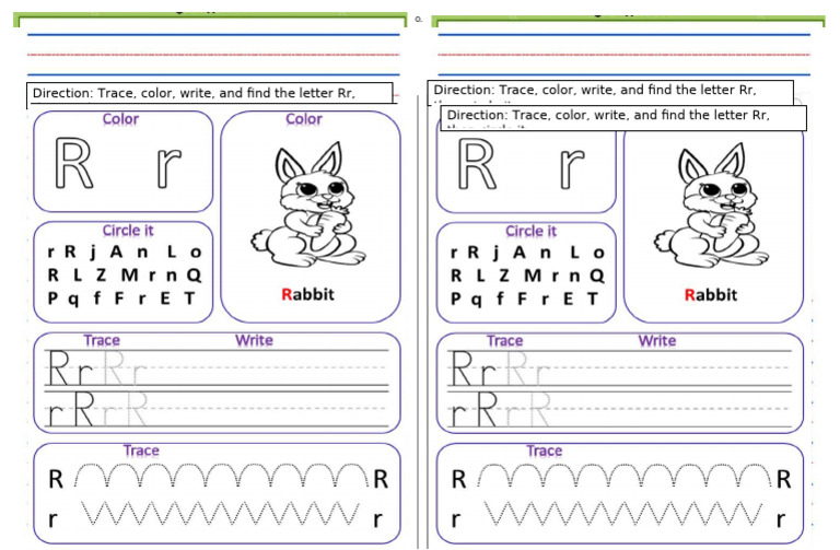 Activities for Learning Letter Rr | PDF