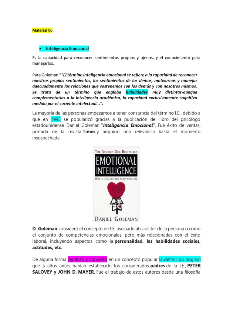 Modelos de Inteligencia Emocional | PDF | Inteligencia emocional ...