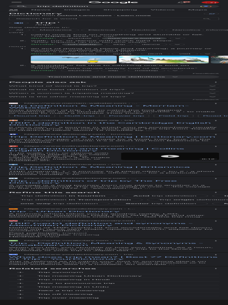 TRIP DEFINITION MEANING visual data 2