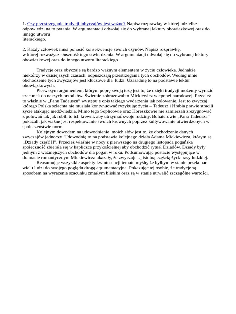 Rozprawka 1 | PDF
