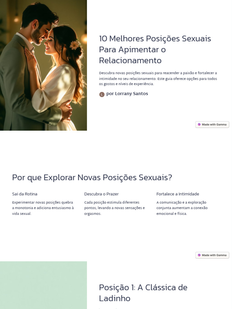10 Posições Sexuais para Apimentar a Relação | PDF | Orgasmo ...