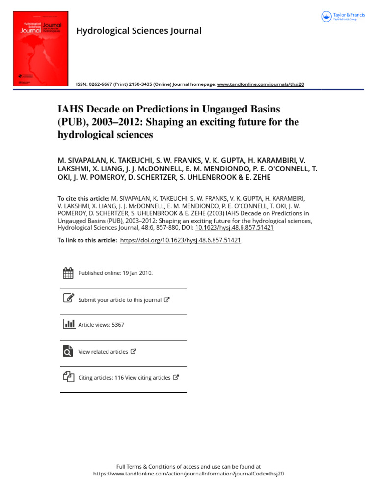 Predictions in Ungauged Basins Initiative | PDF | Hydrology | Surface ...