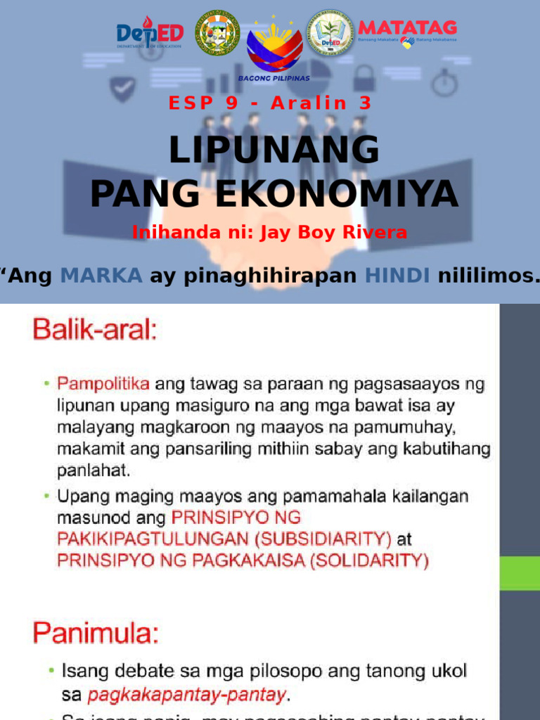 ESP 9 - Modyul 3 Q1 | PDF