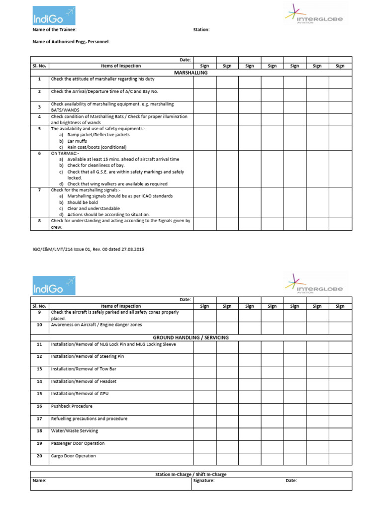 Line Maintenance Training Checklist | PDF | Transport Safety | Transport