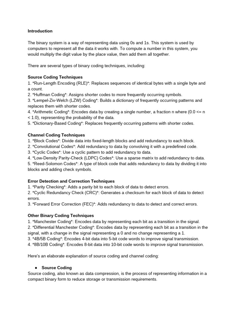 Binary Coding Techniques Group 13 | PDF | Computer Programming ...