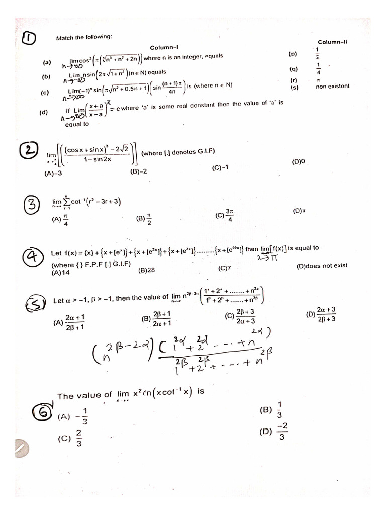 Limits and Continuity Worksheet (MNS) | PDF | Trigonometric Functions ...