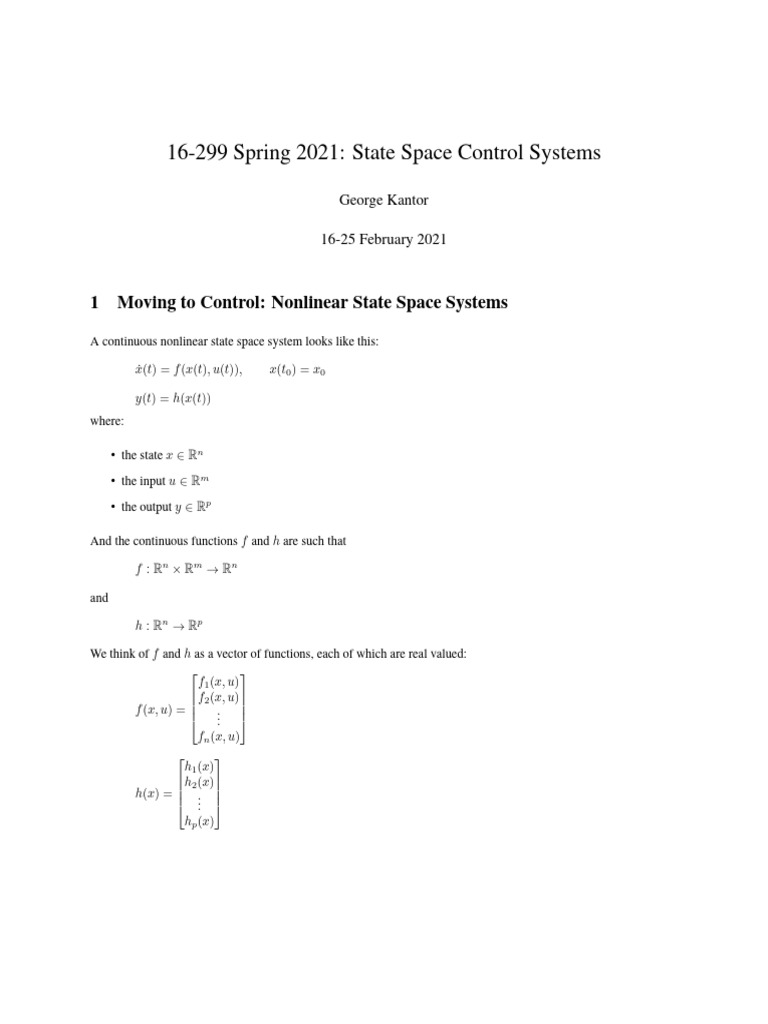 16 299 Linear State Space Systems | PDF | Eigenvalues And Eigenvectors ...