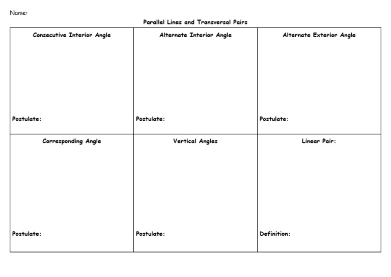 Parallel Lines and Transversal Angles | PDF