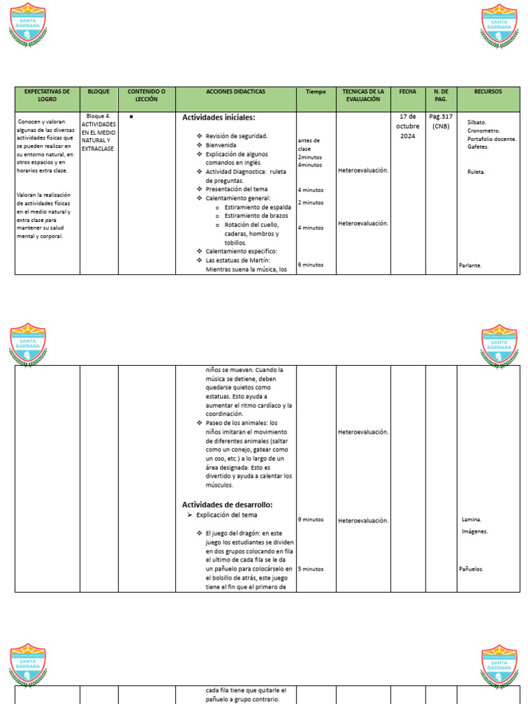 Plan de Clases Tercer Grado | PDF