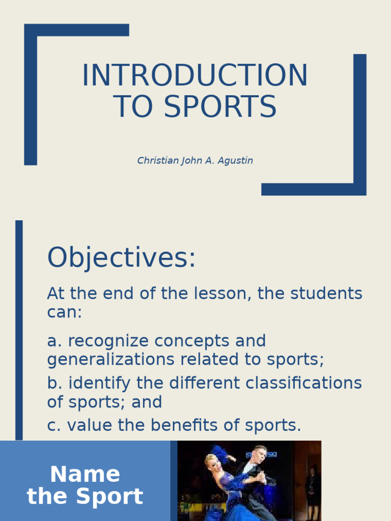 Lesson 1 Introduction To Sports | PDF | Sports