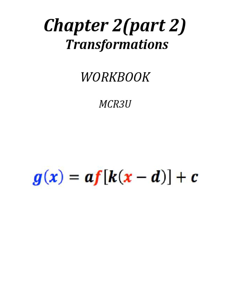 Chapter+2b+WORKBOOK+package+student | PDF | Function (Mathematics ...