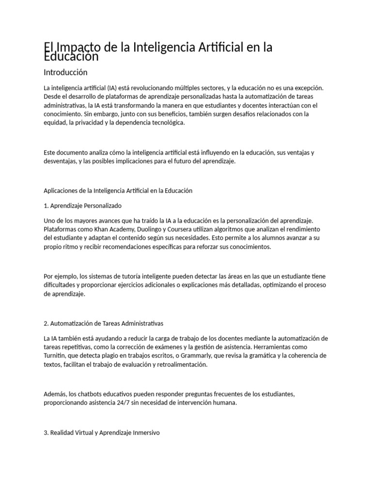 IA en Educación: Transformación y Retos | PDF | Inteligencia artificial ...