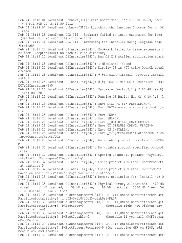 Installer Log 24 Feb 2012 | PDF | Bios | Operating System Technology