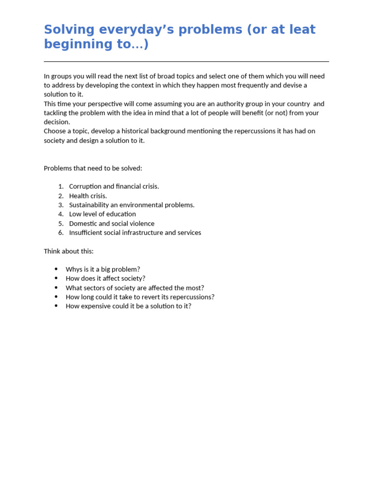 Addressing Societal Issues and Solutions | PDF