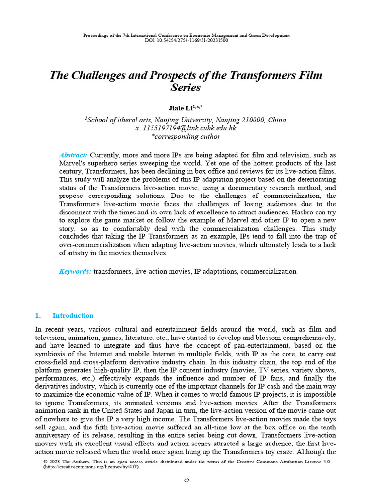 The Challenges and Prospects of The Transformers F | PDF