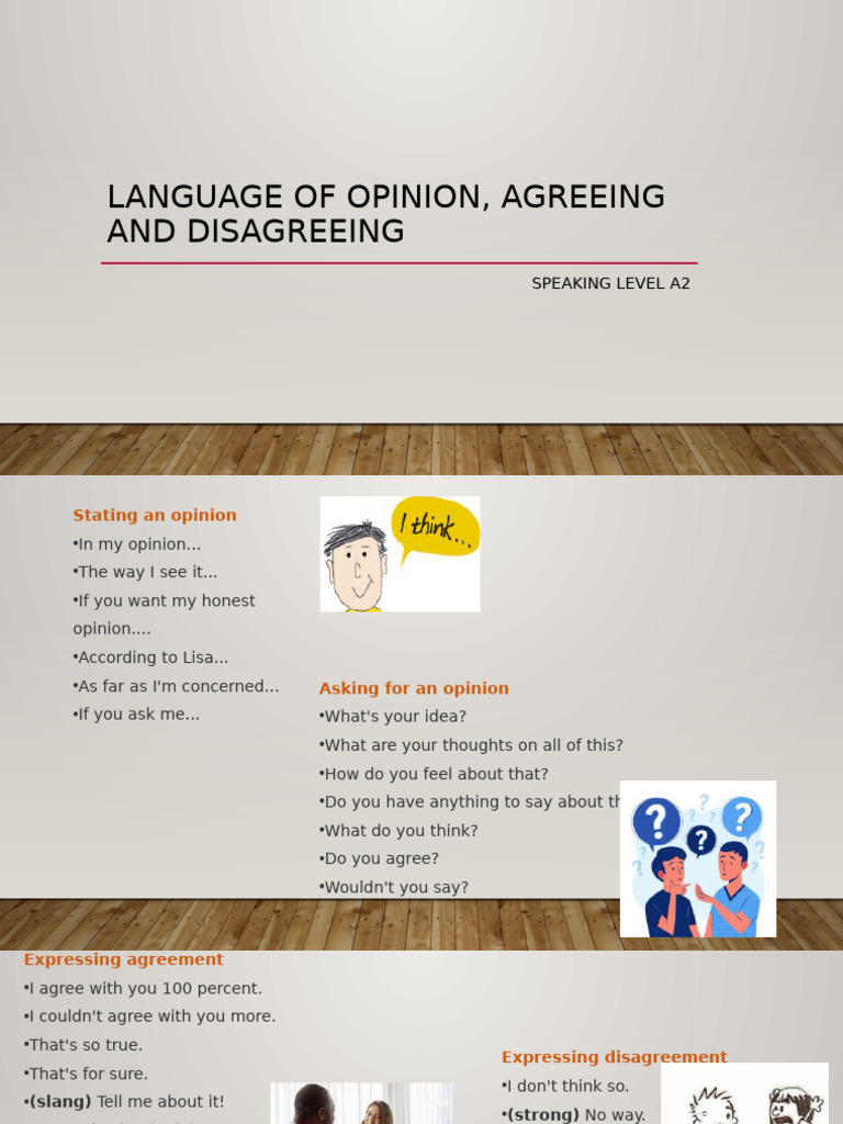 A2 Opinion Language: Agreeing & Disagreeing | PDF